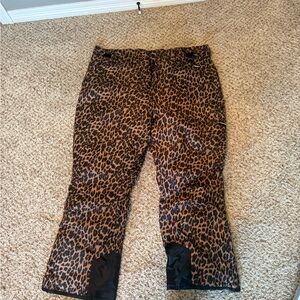 Swiss Tech Leopard Print Ski/Snow Pants - Womens 3X